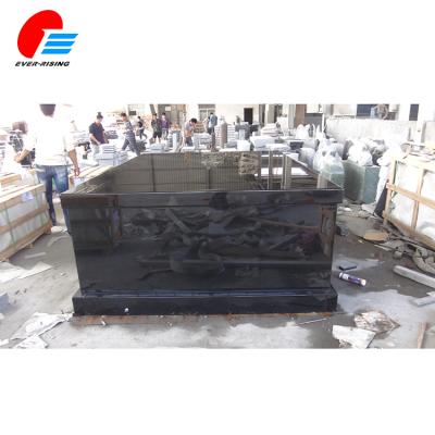 China Modern black granite double crypts pre-assembled mausoleum for sale