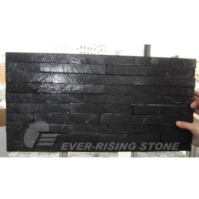 China Custom Black Cultured Natural Stone Exterior Wall Decoration Slate Paving Tile for sale