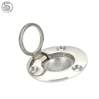 China Boat Hardware Marine Yacht Boat Stainless Steel Floor Pull Hatch Around Latch Lift Ring Handle Flush Mount Locker for sale