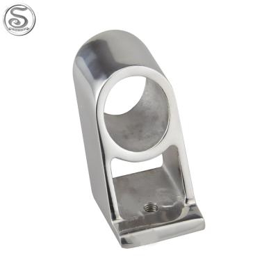 China Boat Hardware Fitting Marine Boat Accessories 316 Stainless Steel 22/25mm 60 Degree Boat Railing Fit Center Front Tail Stanchion for sale