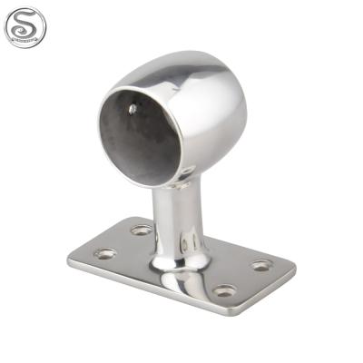 China Boat Hardware Fitting Boat Parts Accessories Marine Hardware 90 Degree Polish Railing End Bracket 316 Stainless Steel Mirror for sale