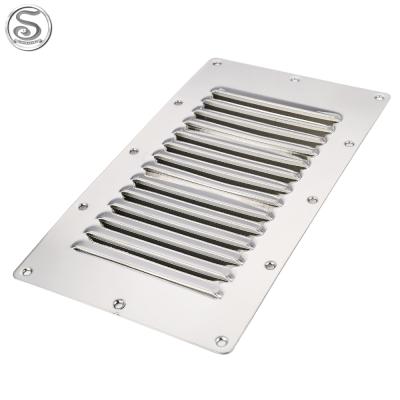 China Boat Hardware Fitting Marine Hardware Stainless Steel Louvre Vent Grill Cover Metal Duct Ventilation 227*127mm for sale