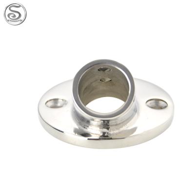 China Accessories Marine Stainless Steel Mirror Polish Stainless Steel Boat 45 Degree Bimini Round Top Bracket Base for sale