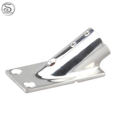 China Marine Hardware Boat Fitting Boat Casting Parts 30 Degree Rectangular Silver Polish 316 Stainless Steel Mirror Base Bracket for sale