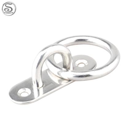 China Stainless Steel Boat Accessories Stainless Steel Pad Eye Dish With Ring For Marine Oval Mooring Ring Of Dish for sale