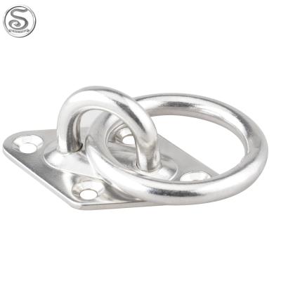 China Stainless Steel Ring Diamond Pad Eye Plate With Boat Hardware Fitting Boat Accessories For Marine Mooring Ring Of Plate for sale