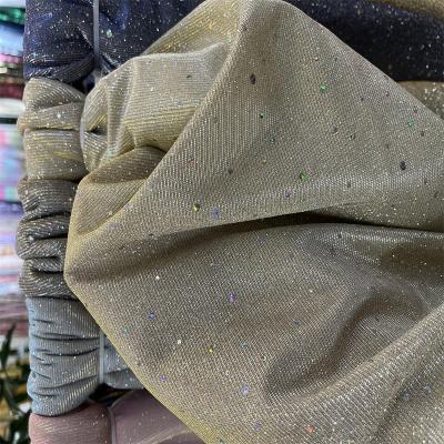 China Sequin Fabric Double Fluorescent Color Polyester Flash Knit Can Be Used For Casual Dress Wedding for sale