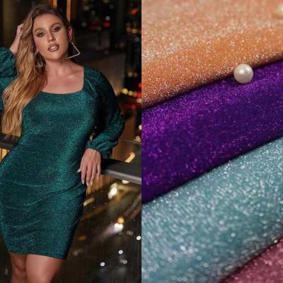 China Instant Cloth Anti-UV Glitter Cloth Glitter Fabric Sequin Polyester Knit For Wedding Ball Gown Casual Dresses for sale