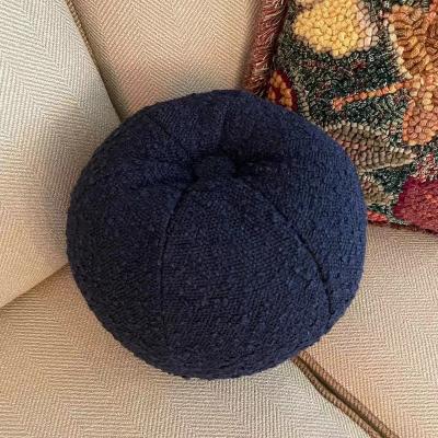 China Sustainable Loop Teddy Cushion With Button Loop Fabric Ball Loop Fleece Wool Cushion for sale