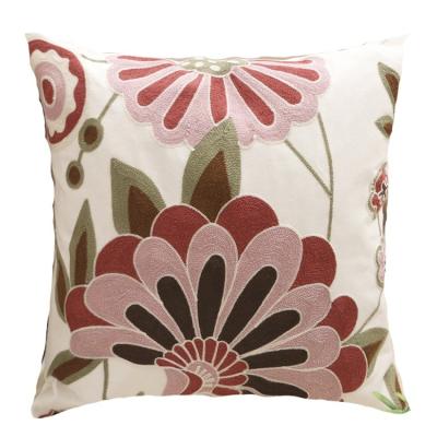 China Fashion Design Red Jacquard Cushion Cover Anti-static Flower Snowflake Cheap India Cotton for sale