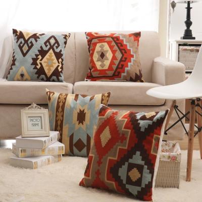 China Embroidery PORTABLE high quality geometric cotton turkish cushion covers oriental kilim kids for sale