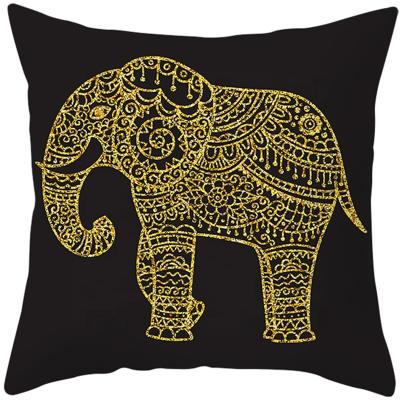 China PORTABLE Gold Indian Mandala Elephant Printed 45 x 45 Cushion Covers Sofa Cushion Seat Cover Car Cushion Cover Custom for sale