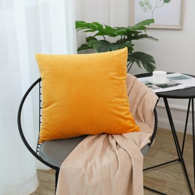 China PORTABLE Latest Design Orange Color Stock Velvet Simple Knitted Sofa Cushion Covers Pillow Case for sale