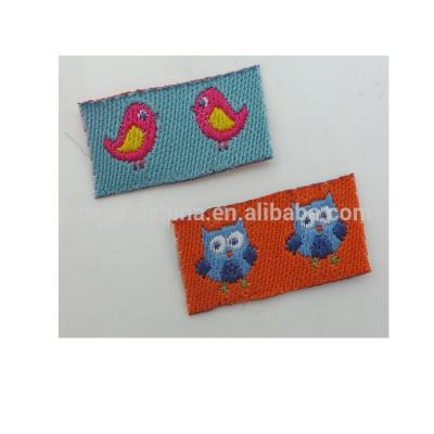 China Fashion Design Sustainable Semi-Damask Label 100% Organic Cotton Twill Woven Labels for sale