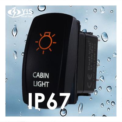 China ON-OFF YIS MARINE CABIN LIGHTS LASER ETCHED ENGRAVING MARINE ROCKER SWITCH IP67 WATERPROOF for sale