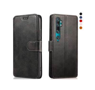 China Leyi Shockproof Ultra-thin Slim Coating Cell Leather Wallet Cover Stand Phone Case Many Models Back For Xiaomi MI Note 10 pro C9 pro for sale