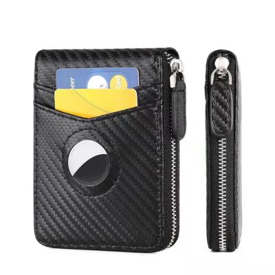 China Fashion Leyi Portable Slim Cases With Air Tag Full RFID Signal Blocking Real Carbon Fiber Card Holder Tracker For Airtag Case Wallet for sale