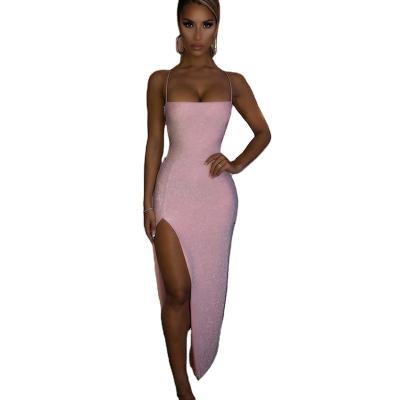 China New Breathable Backless Design Ladies Hollow Out Asymmetrical Design Casual Chic Dress For Club And Party Wear for sale