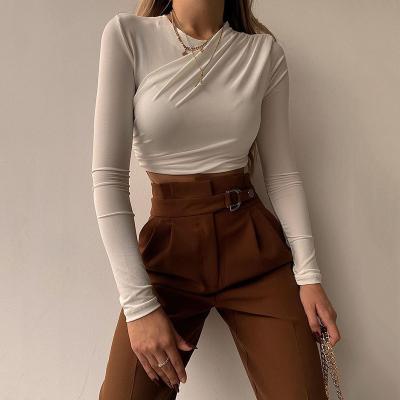 China Breathable Ladies Spring Fashion Long Sleeves Shirt For Casual Wear Shorts Blouse for sale