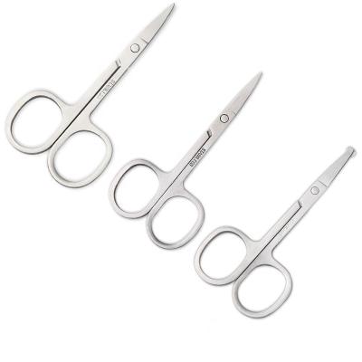 China Right Handed Scissors Pack of 3 Professional Stainless Steel Curved and Rounded Facial Hair Scissors, Nail Cuticle Scissors for sale