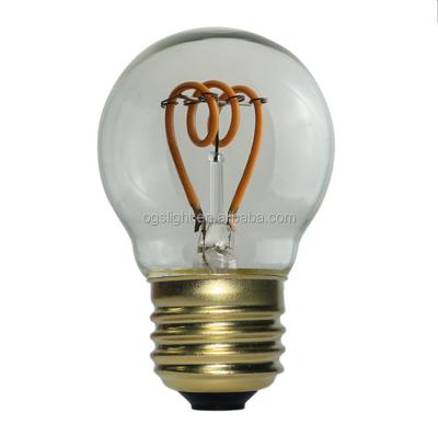 China Decorative Soft Flexible Spiral Restaurant G45 Globe Bulbs LED Light Bulb 220-220V for sale