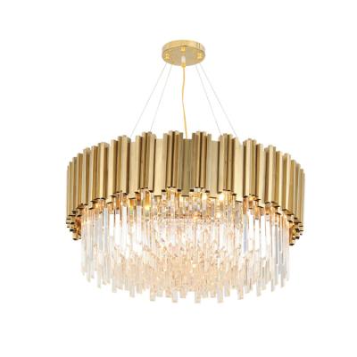 China 2019 Modern Gold Crystal Chandelier Hot Sale Luxury Energy Saving Indoor Pendant Light Hotel Bulbs for sale