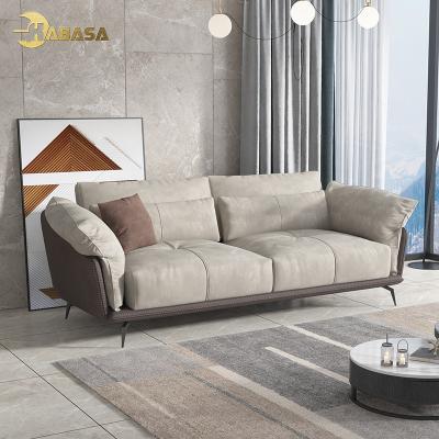 China Modular KABASA factory carbon steel strong leg support beige technical fabric sectionals couch family room sofa for sale