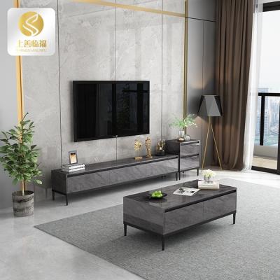 China Customizable European Style Simple Design TV Stand Unit Living Room Made In China High Quality Triamine Panel TV Cabinet for sale