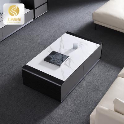 China Custom Modern Cheap Piano Design Living Room Furniture MDF White Metal Baking Coffee Table for sale