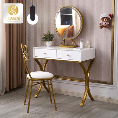 China New Custom Made Deign Custom Wooden White Dressing Tables for Girls Bedroom Pine Drawer Dressing Tables and Makeup Chairs Set for sale