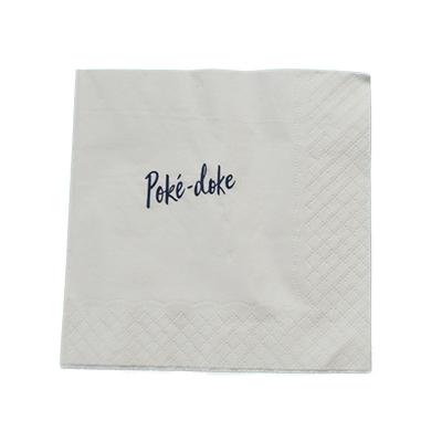 China White Custom Beverage Napkins With Logo 27.5CM White Folding Wedding Paper Napkin for sale