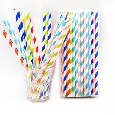 China Disposable Eco-Friendly & 50pcs Multi-colored Paper Straws Disposable Biodegradable Thick Paper Eco-friendly Decorative Drinking Straws 100% for sale