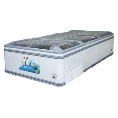 China SD-2100ZH Single-temperature combined island freezer large volume commercial freezer with right angles and arcs for sale