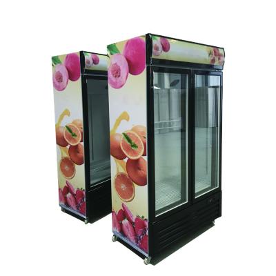 China Household Single Vertical Upright Glass Doors Refrigerator Display Deep Freezer For Supermarket for sale