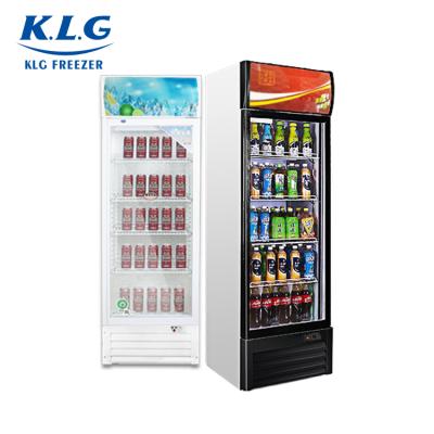 China 358L Single-Temperature Single Glass Door Upright Vertical Display Cabinet Refrigerator With Self Close for sale