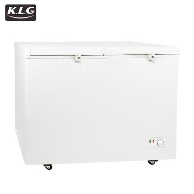 China BCD-228 Commercial Half Double Door Frozen And Half Refrigerated Refrigerator for sale