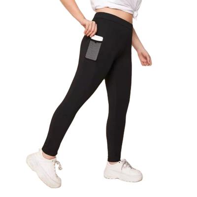 China Antibacterial Wear Legging Solid Colors Stylish Fitness Plus Size Pants Woman Plus Size High Waist Solid Leggings With Phone Pocket for sale