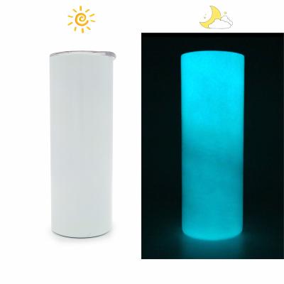 China Viable USA Wholesale Sublimation White Stainless Steel Glow In The Dark Wall 20 Oz Double Insulated Rockers Straight for sale