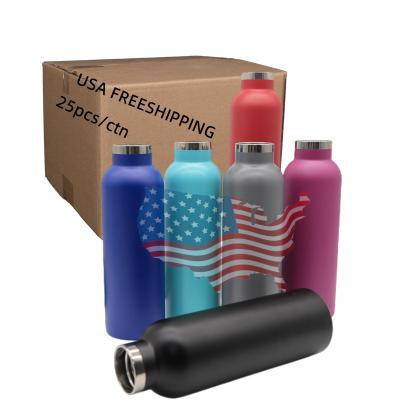 China Available USA Freeshipping 750ml Stainless Steel Vacuum Flask Viable Flask Five Lids Customized Water Bottle Insulated Sports Bottle for sale