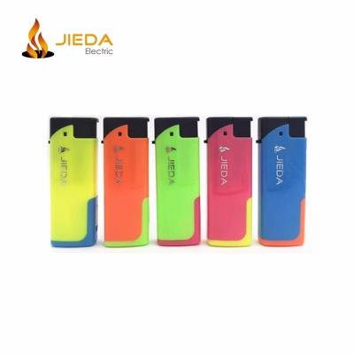 China Wholesale Rechargeable Windproof Electronic Cigarette Lighter encendedor Lighter With LED Light Plastic Gas Lighter for sale