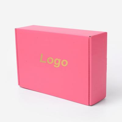 China Wholesale Cardboard Gift Box White Small Recyclable Corrugated 3 Layers Box Logo Rectangle Packaging Custom Size Printed Pink Printed Paper Box for sale