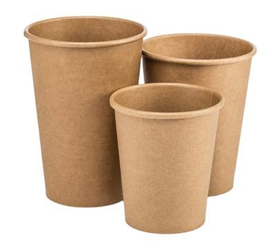 China Traditional Take Away Paper Cups 8oz Coffee Soup Tea Packaging Disposable Kraft Paper Cup for sale