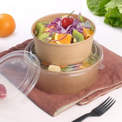 China Wholesale Portable Viable Paper Bowl Takeaway Salad Package Storage Disposable Food Paper Bowl for sale