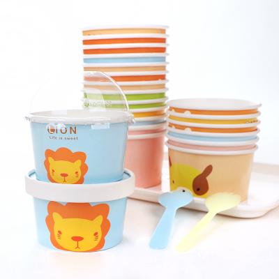 China 3 Viable Tabletop Fruit Cup Lid Food Storage Package Ice Cream Single Wall Disposable Paper Bowl for sale