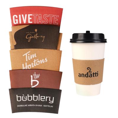 China Custom Logo Printed Paper Cup Sleeve Double Wall Paper Cup Packaging Disposable Material Heat Resistant Competitive Price for sale