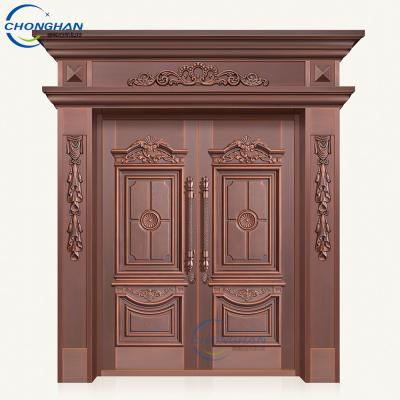 China Modern classic copper forge heavy armored door for exterior villa entrance for sale