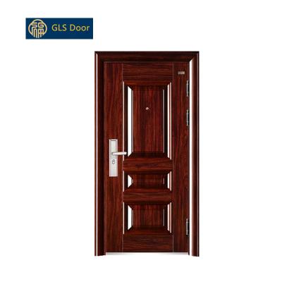 China Swing Iron Leaf Doors Stainless Steel Security Door Gates Design Single Steel Door for sale