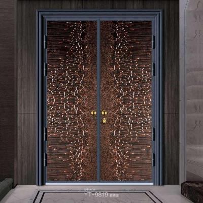 China Swing Steel Reinforced Keel Multilayer Solid Wood Board Cast Pattern Cast Aluminum Door for sale