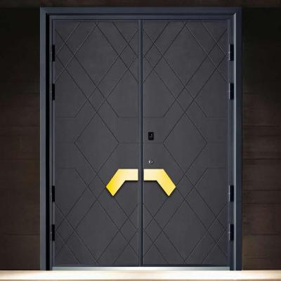 China Swing Metal Entrance Door Design Sliding Door Hardware Electric Lock Door Cast Aluminum Doors for sale