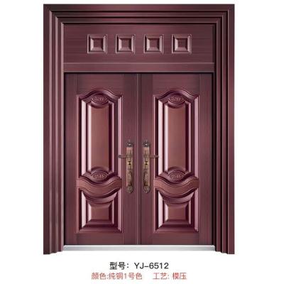 China Metal double front swing entrance doors double leaf armored villa door interior solid core door for sale